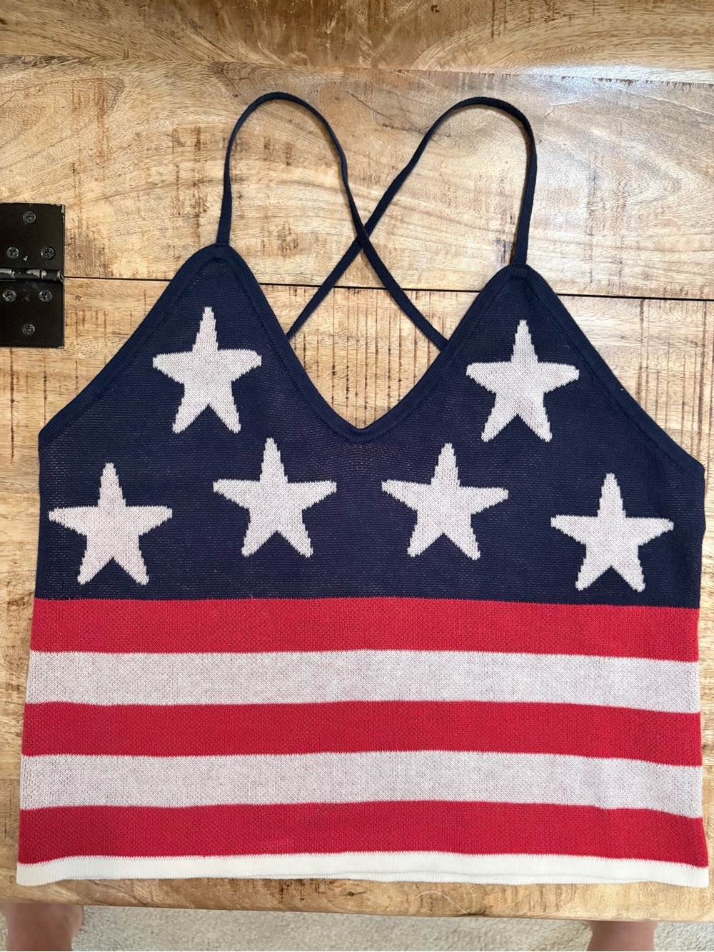 Wrangler Red, White & Navy Star Stripe Knit Tank